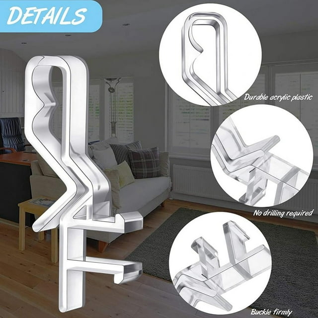 Curtain Positioning Clip Clear Plastic (1 Curtain Retaining Clip)
