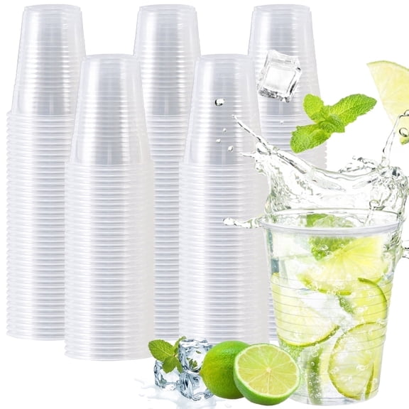 Lamosi 12 oz Clear Plastic Cups Disposable Crysta Cold Drinking Cup, 300 Pack