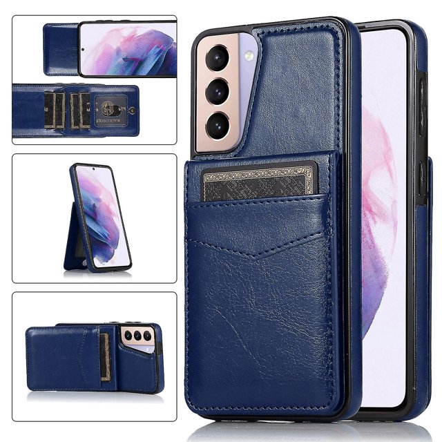 Funda de piel sintética estilo empresarial para Samsung S21 con tarjetero, función billetera, función atril y protección contra caídas.