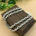 thumbnail image 3 of K-KED 990 Pure Silver Necklace Handmade Silver Cuboid Cable Link Chain Lover Link-18inch-5mm, 3 of 9