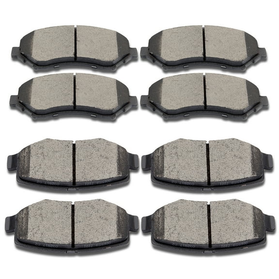 SCITOO Ceramic Brake Pads, 8pcs Front Rear Brake Pads Brakes Kits fit for 2007-2011 for Dodge Nitro,2008-2012 for Jeep Liberty,2007-2017 for Jeep Wrangler,2018 for Jeep Wrangler JK