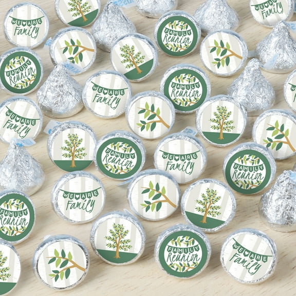 Big Dot of Happiness Family Tree Reunion - Family Gathering Party Small Round Candy Stickers - Party Favor Labels - 324 Count