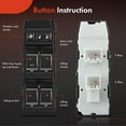 thumbnail image 4 of A-Premium Master Power Window Switch with 1 Single Auto Compatible with Chrysler 200 300 Sebring Dodge Avenger Caliber Dakota Magnum Jeep Compass Patriot Mitsubishi Raider Front Left Driver Side, 4 of 8