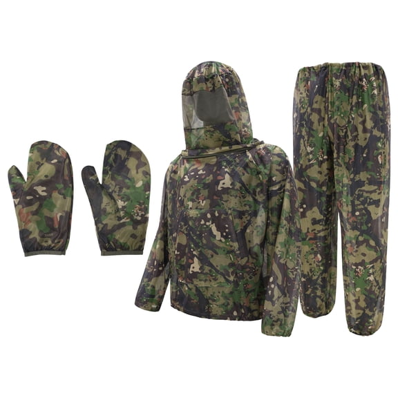 Havenx Mosquito Camo Suits, Net Bug Pants and Jacket Hood and Gloves Sets - Ultra-fine Mesh - With Fishing, Hiking, Camping and Gardening,Black L