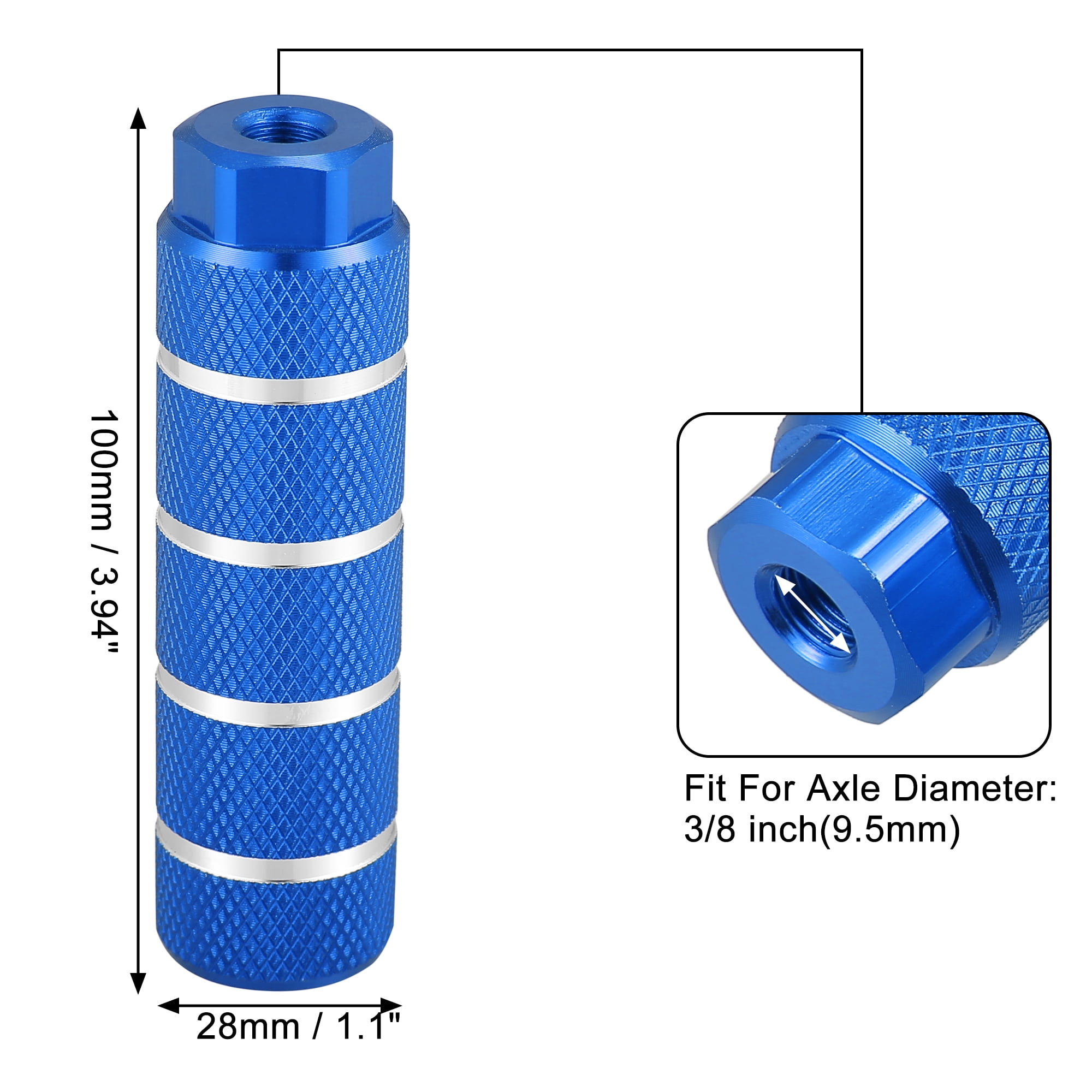 Unique Bargains Rear Foot Pegs for BMX MTB Bike Bicycle Fit 3/8 Inch Axles Blue