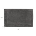 thumbnail image 3 of Jean Pierre New York Lydia Border 100% Cotton Bath Mat - Non-Slip Bath Rug - Charcoal Gray- 17"x24", 3 of 7