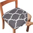 thumbnail image 1 of Chair Seat Covers, Dining Room Chair Seat Covers with Ties, Stretch Printed Chair Covers Protectors for Dining Room Kitchen Chairs (Set of 6, Grey Geometric), 1 of 8