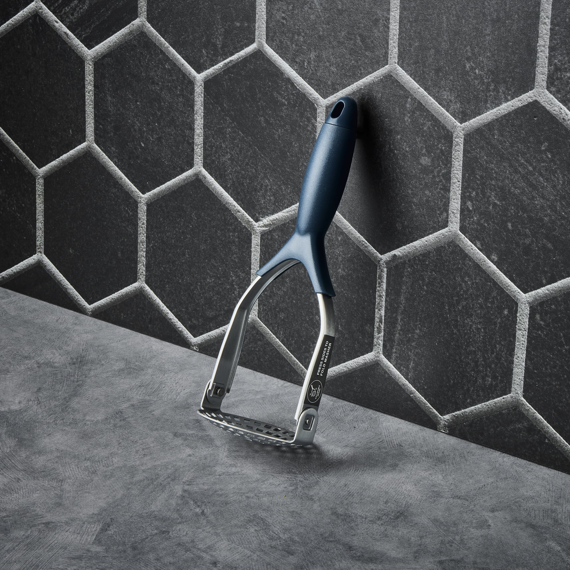 Thyme & Table Stainless Steel Potato Masher, Blue