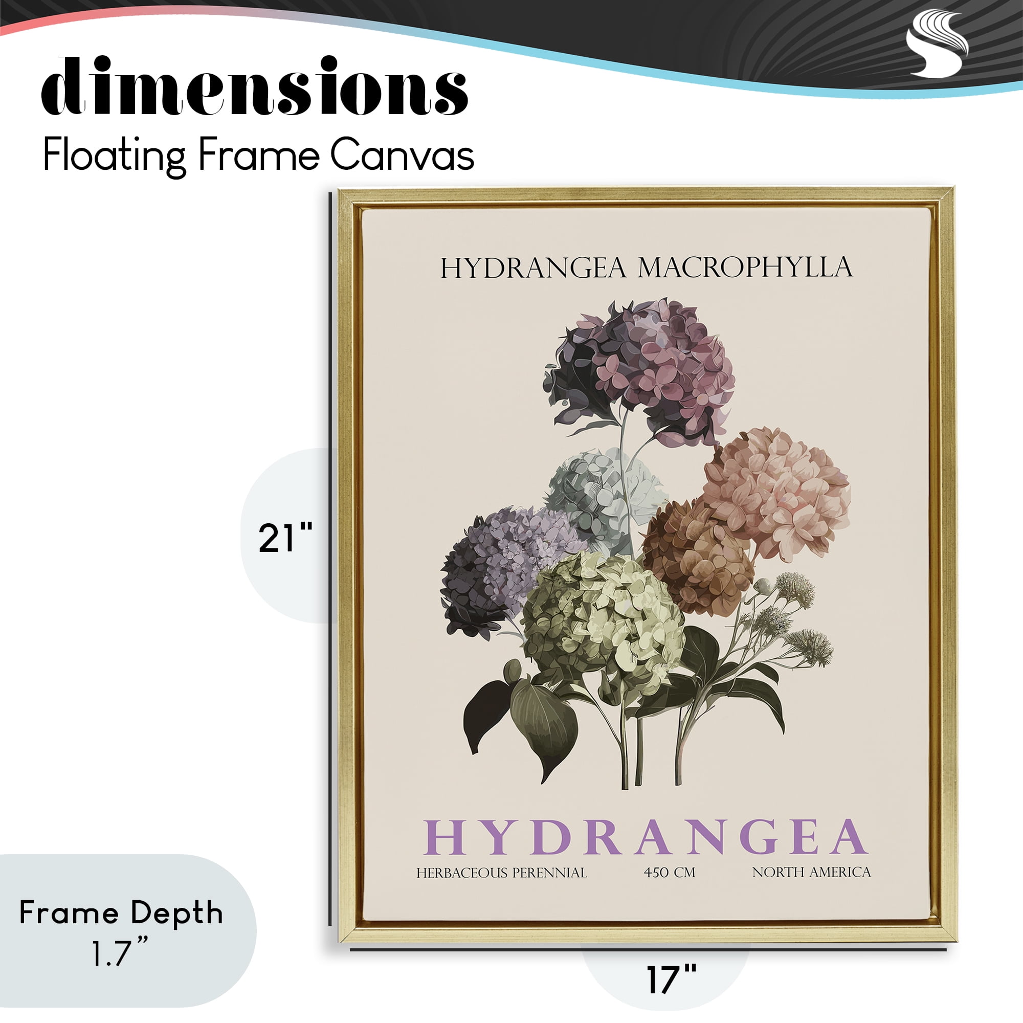 Stupell Industries Nature Hydrangea Bundle Gold Framed Floater Canvas Wall Art, design by Christopher Giampietro