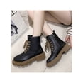 thumbnail image 5 of Frontwalk Women Combat Boots Platform Ankle Booties Lace Up Winter Boot Work Chunky Short Bootie Womens Lug Sole Shoes Black 6, 5 of 9
