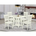 thumbnail image 2 of East West Furniture Sudbury 5-piece Wood Table and Dining Chair Set in White, 2 of 6