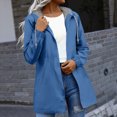 thumbnail image 2 of Godom Women's Rain Jackets Casual Zip Up Windbreaker Long Sleeve Hooded Jacket Lightweight Raincoat Fashion Outerwear, 2 of 7