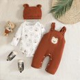 thumbnail image 2 of UAYOTSE Baby Boys Bear Theme Outfit Printed Bodysuit Overall With Ear Hat Infant All Season Clothes Size 3-6 Months, 2 of 8