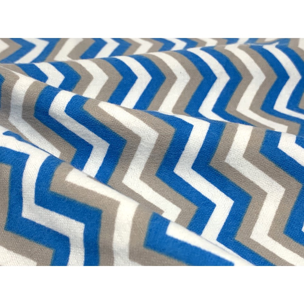 RTC Fabrics 42"/43" 100 Cotton Flannel Chevron Blue Color Crafting