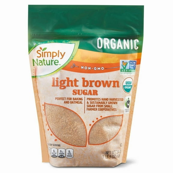 2PK - Simply Nature Organic Light Brown Sugar Pouch, 24 oz