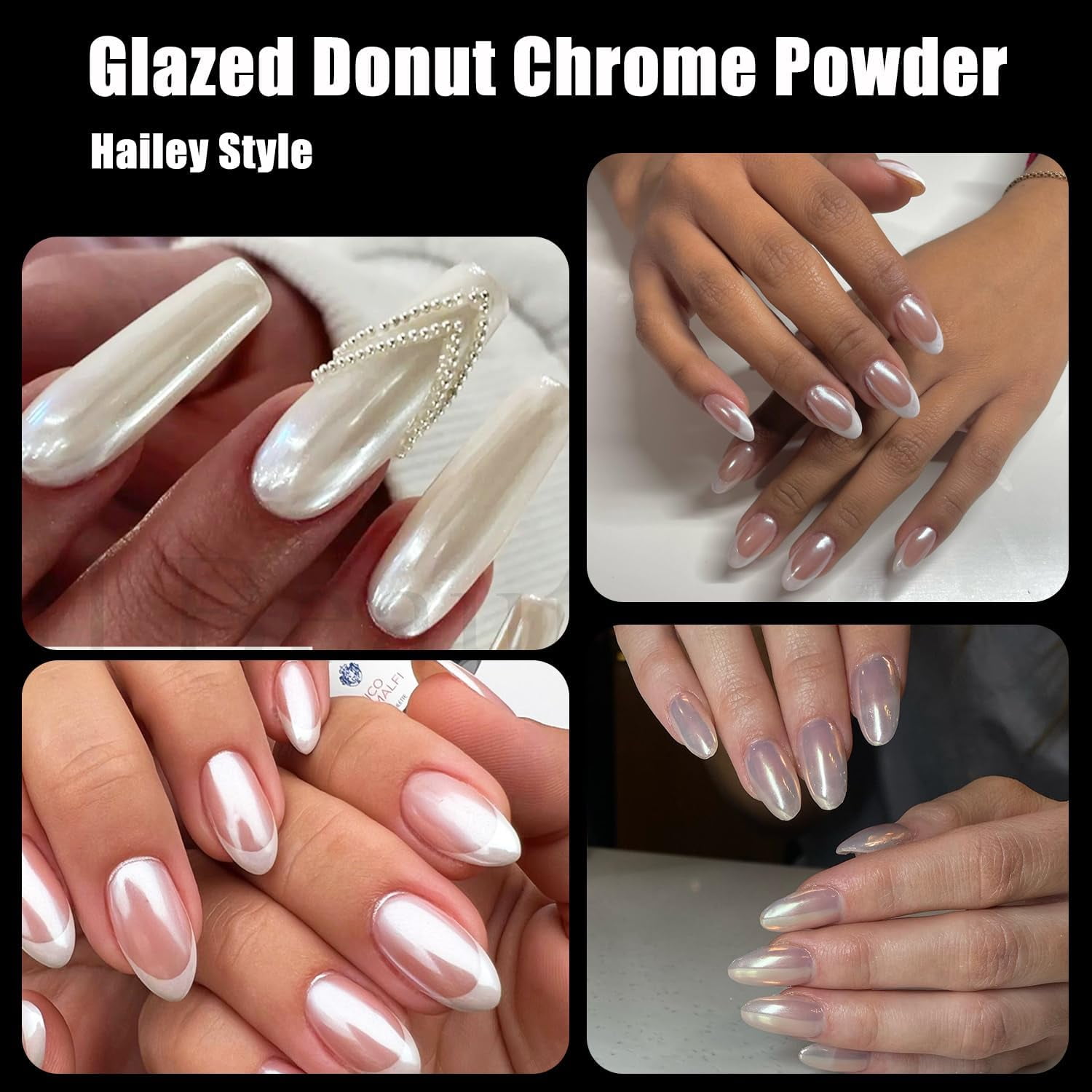 Pure Vie Glitzerpulver Für Nägel – 12 Farben, Chrome-Effekt, Für Nail Art & Body