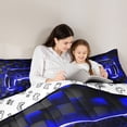 thumbnail image 5 of Castle Fairy Geometric Gamer Twin Comforter Sets,Geometric Honeycomb Hexagon Bedding Set, 5 of 8