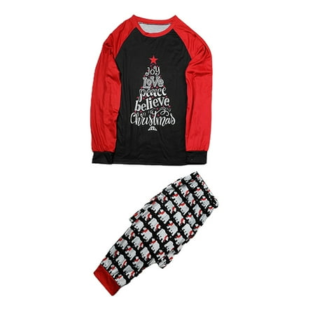 

Loose Christmas Pajamas for Family Long-Sleeved Round Neck Sleepwear Fashion Casual Home Clothes Set New