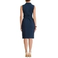 thumbnail image 3 of INSPIRE CHIC Women's Dress Sleeveless Notched Lapel Double Breasted Belted Work Office Blazer Dresses L Navy Blue, 3 of 6