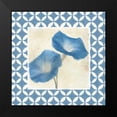 thumbnail image 2 of Greene, Taylor 12x12 Black Modern Framed Museum Art Print Titled - MOROCCAN BLUE FLORAL 1, 2 of 5