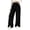 Black-1, variant on Women's Wide Leg Pants Elastic High Waist Split Hem Plush Trousers Womens Pants,Plush Fabric,Cozy Warmth,Solid Color,With Pockets,Casual,Loose,Home Daily Wear,Fall Winter Clothes