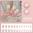 thumbnail image 6 of 24 Pcs Press On Nails Pink Gradient Fake Nails Glossy Artificial Finger Manicure Reusable False Nails, 6 of 6