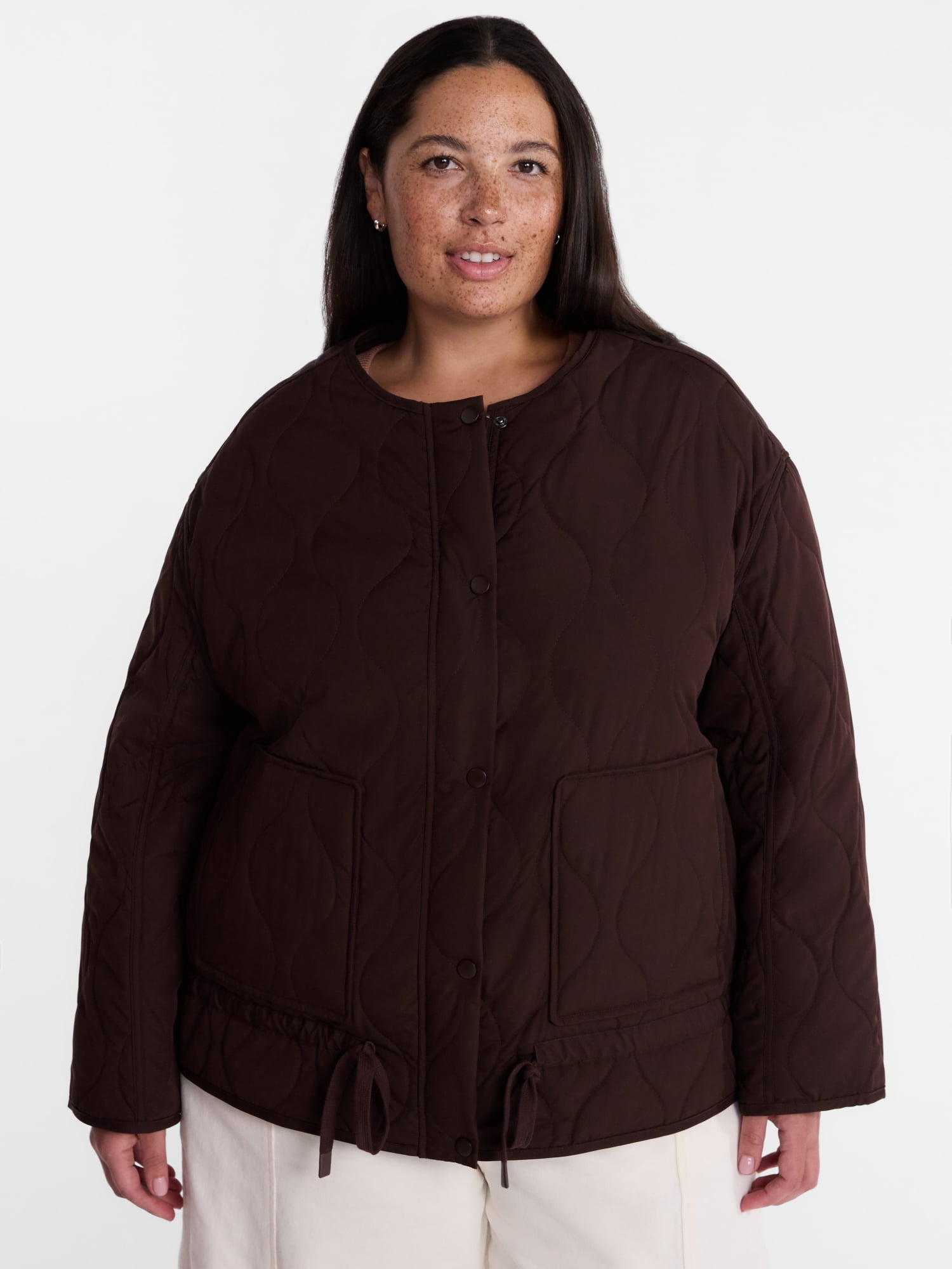Terra & Sky Women’s Plus Lightweight Quilted Jacket, Sizes 0X-5X
