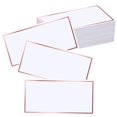 thumbnail image 1 of EXQUISS 50 tarjetas de lugar con borde de papel de aluminio de oro rosa, etiquetas de nombre, tarjetas de asiento, tarjetas de lugar en blanco, tarjetas blancas, tarjetas reservadas, perfectas para bo, 1 of 5