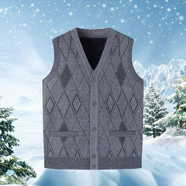 RKSTN Chandails pour Hommes Mode Homme Solide Confortable Mode Bouton Sans Manches Débardeurs Col en V Blouse Cardigan Début Automne Mode