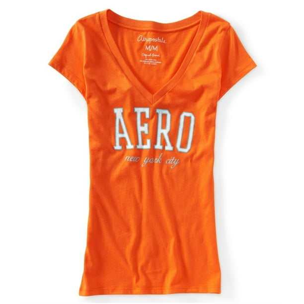 Aeropostale Camiseta gráfica con cuello en V para mujer We