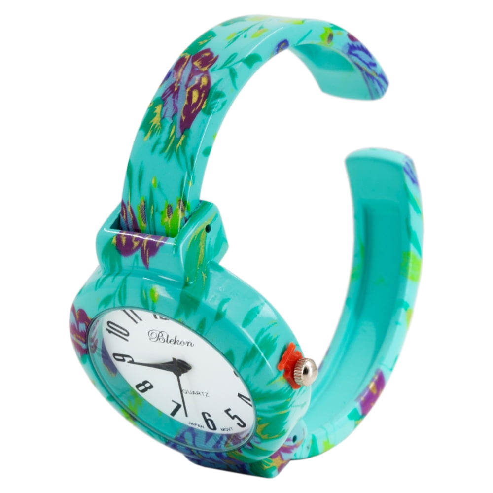 Blekon Collections Women’s Cuff Bangle Watch – Elegant Flower Design Bracelet Timepiece, Fashion Jewelry Wristwatch for Ladies, Stylish Dress Gift, Multiple Design Options (Design 2)