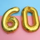 thumbnail image 2 of Globos dorados de 40 pulgadas con número 60 para fiestas, festivales, cumpleaños, aniversarios, globos jumbo de aluminio, suministros para fiestas, accesorios para fotos., 2 of 6