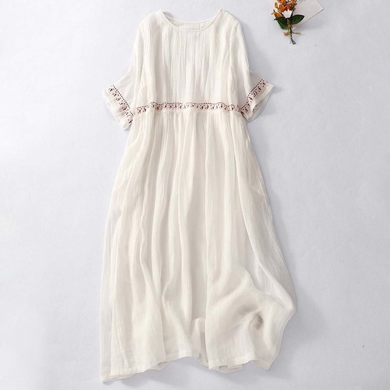 sachin and babi light blue dress Haven Embroidered Linen Maxi Dress Coral / S