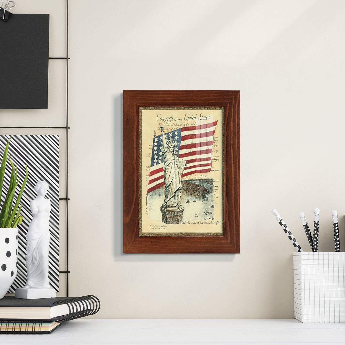 USE D # Proud To Be An American I -Framed Print w/glass-Chestnut