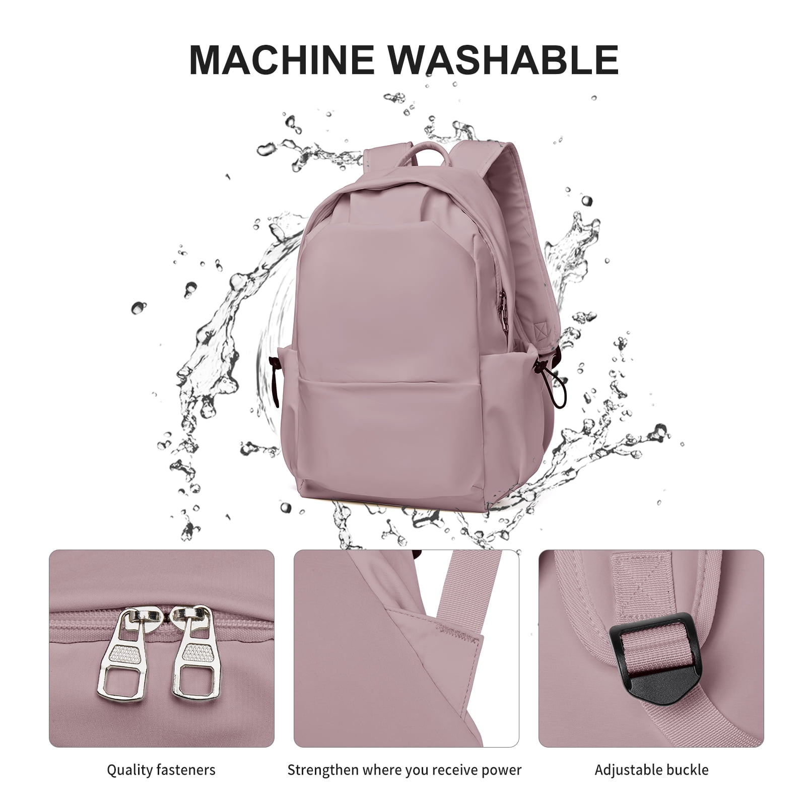 School Backpack Womens, Causal Travel School Bags 15.6 Inch Laptop Backpack for Student Lightweight Rucksack Water Resistant Bookbag College Men Work Daypack Purple
