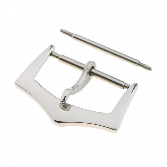 Polished Stainless Steel Curved Buckle Bar For Watch Strap Band - Silver 20mm