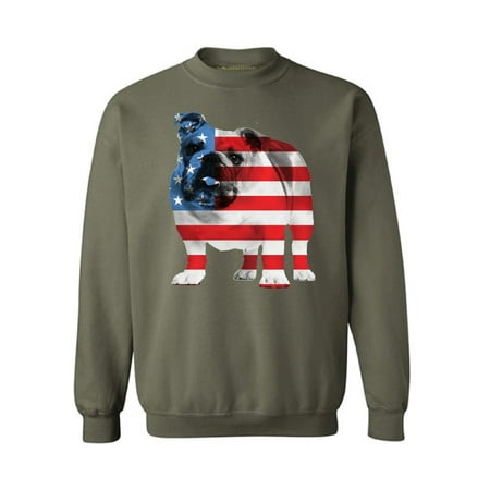 Awkward Styles Unisex USA Flag Bulldog American Patriotic Graphic Sweatshirt Tops 4th Of July (Best Breeders In Uk Of American Bulldog Puppies)