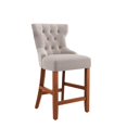 thumbnail image 6 of DHP Clairborne 24" Counter Height Bar Stool with Tufted Back, Set of 2, Taupe Velvet, 6 of 13