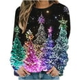 thumbnail image 5 of Yteetum Christmas Sweatshirts for Women Oversized Crewneck Xmas Graphic Pullover Hoodless Sweatshirts Womens Casual Christmas Print Loose Long Sleeve Round Neck Sweatshirts Fall Clothes Clothes, 5 of 8
