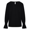 thumbnail image 4 of Camiseta holgada cómoda de Color sólido a la moda para mujer, blusa de manga larga, Tops informales Fridja  bvmnju903, 4 of 6