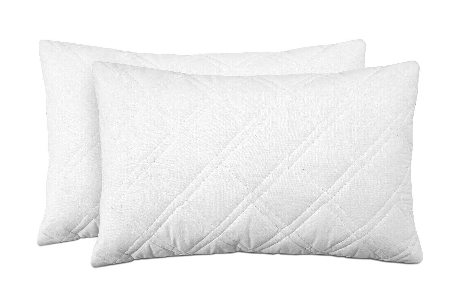 Cotton Alley's Quilted and Zippered 100 Cotton Pillow Protectors Bed