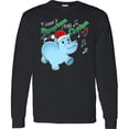 thumbnail image 3 of Inktastic I Want a Hippopotamus for Christmas Hippo in Santa Hat Long Sleeve T-Shirt, 3 of 5