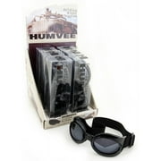 Folding Biker Goggles with Adjustable Straps and 6-Piece Display, Humvee