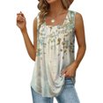 thumbnail image 1 of ICHUANYI Clearance Women's Summer Casual Tank Tops Loose Fit Pleated Sleeveless Tops(Green, S) ICHUANYI WER2023080912931, 1 of 5