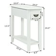 thumbnail image 2 of Gymax 2 Tier End Bedside Sofa Side Table Narrow Nightstand w/Drawer &Shelf White, 2 of 10