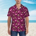 thumbnail image 2 of Fotbe Festive Flamingos Camisa Hawaiana para Hombre Unisex – Camisa Casual de Verano con Botones de Manga Corta de Algodón y Lino,X-Large, 2 of 7