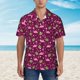 thumbnail image 2 of Fotbe Festive Flamingos Camisa Hawaiana para Hombre Unisex – Camisa Casual de Verano con Botones de Manga Corta de Algodón y Lino,Large, 2 of 7