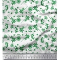 thumbnail image 1 of Soimoi Green Rayon Fabric Clover & Daisy Floral Printed Craft Fabric by the Yard 56 Inch Wide, 1 of 3