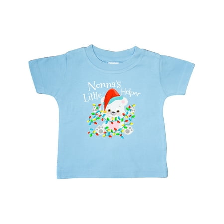 

Inktastic Nonna s Little Helper Cute Polar Bear with Christmas Lights Gift Baby Boy or Baby Girl T-Shirt