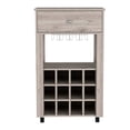 thumbnail image 2 of Gray Bar Cart with 8 - Glass Stemware Rack | Ideal for Wine Tasting Events | Enhances the Wine - serving Experience, 2 of 5